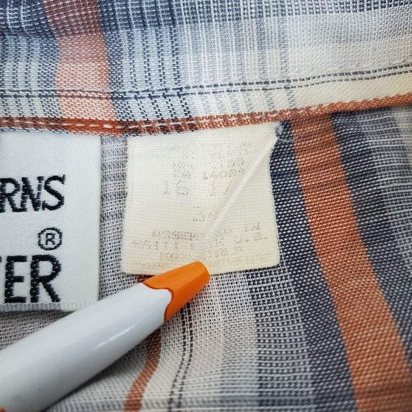 VTG 80s Champion Westerns Brown Plaid Western Pearl Snap Front Shirt Cowboy 16.5 - Picture 10 of 15